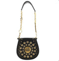 GIVENCHY CALFSKIN LEATHER STAR STUDS MINI CHAIN SADDLE BAG