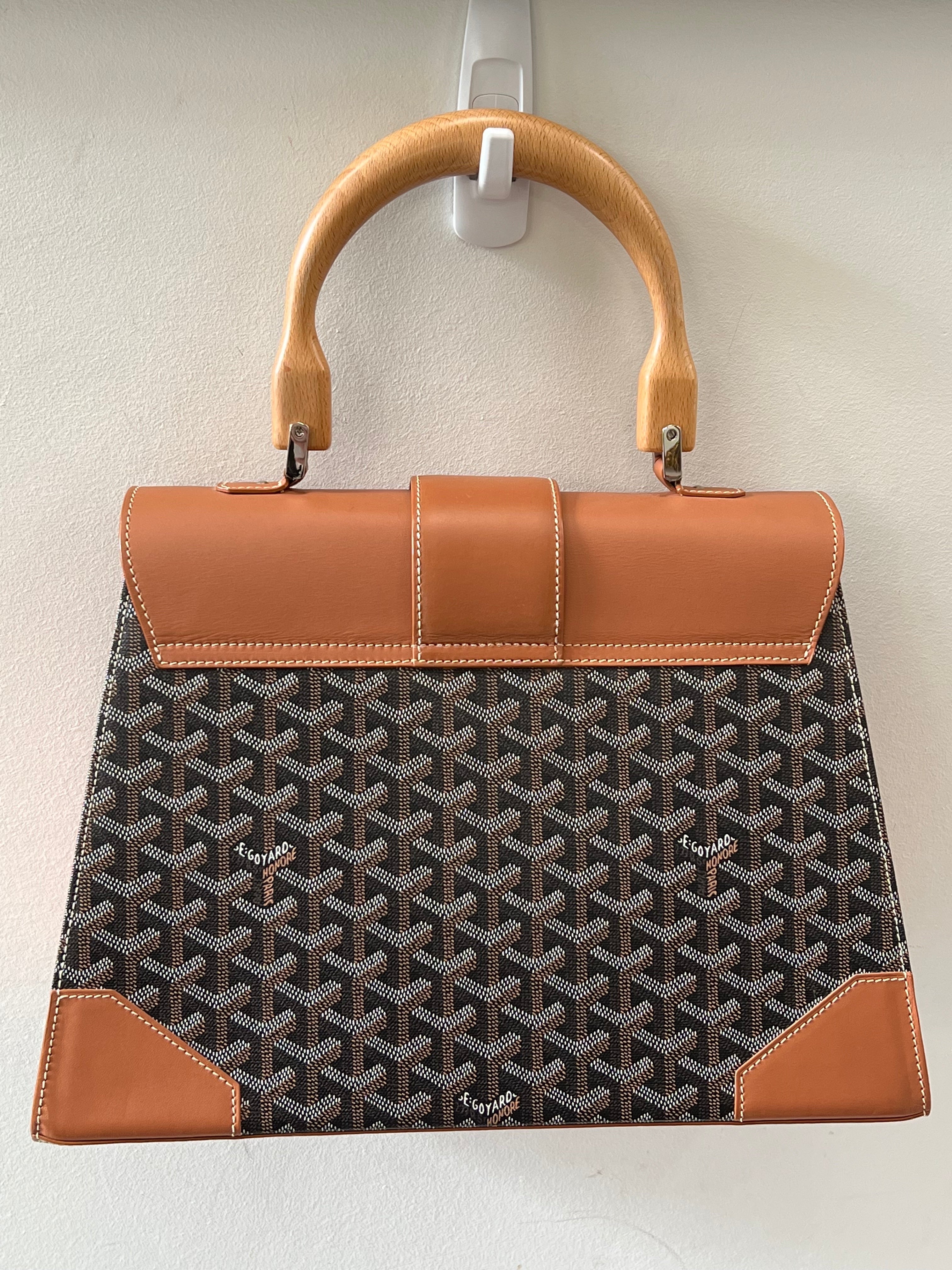 GOYARD SAIGON LEATHER TOP HANDLE HANDBAG MM