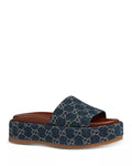 GUCCI GG MONOGRAM ANGELINA PLATFORM SLIDES