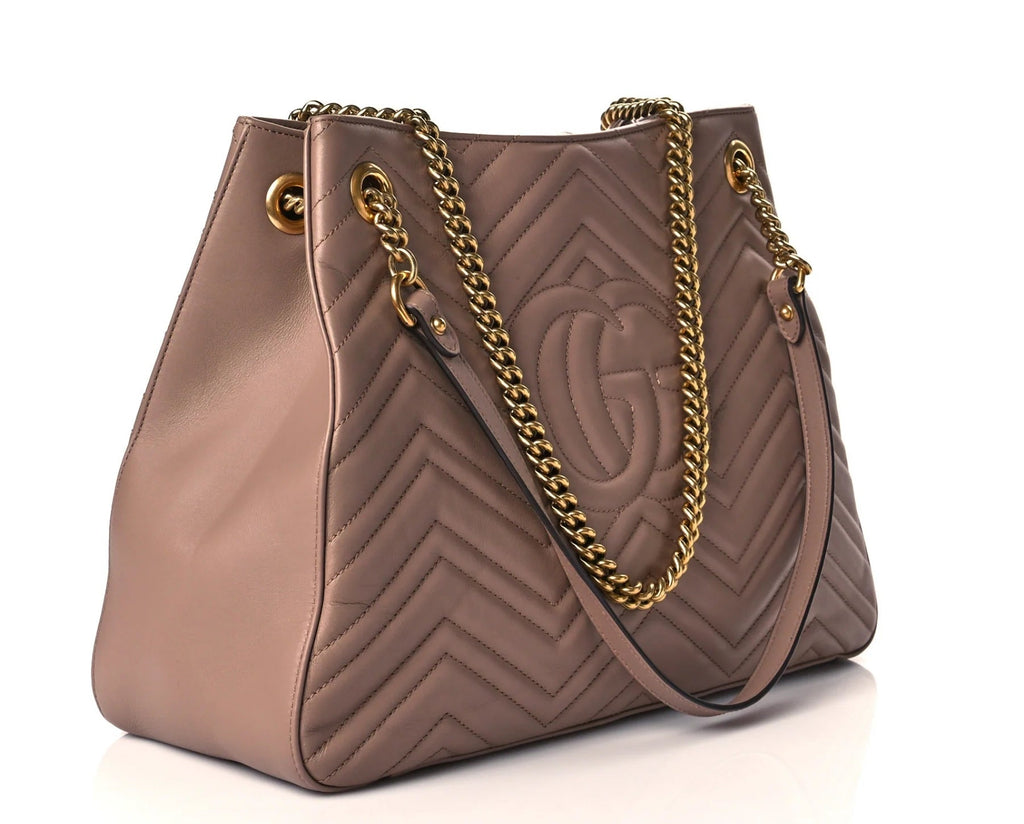 GUCCI GG MARMONT QUILTED MATELASSE CALFSKIN LEATHER SHOULDER BAG