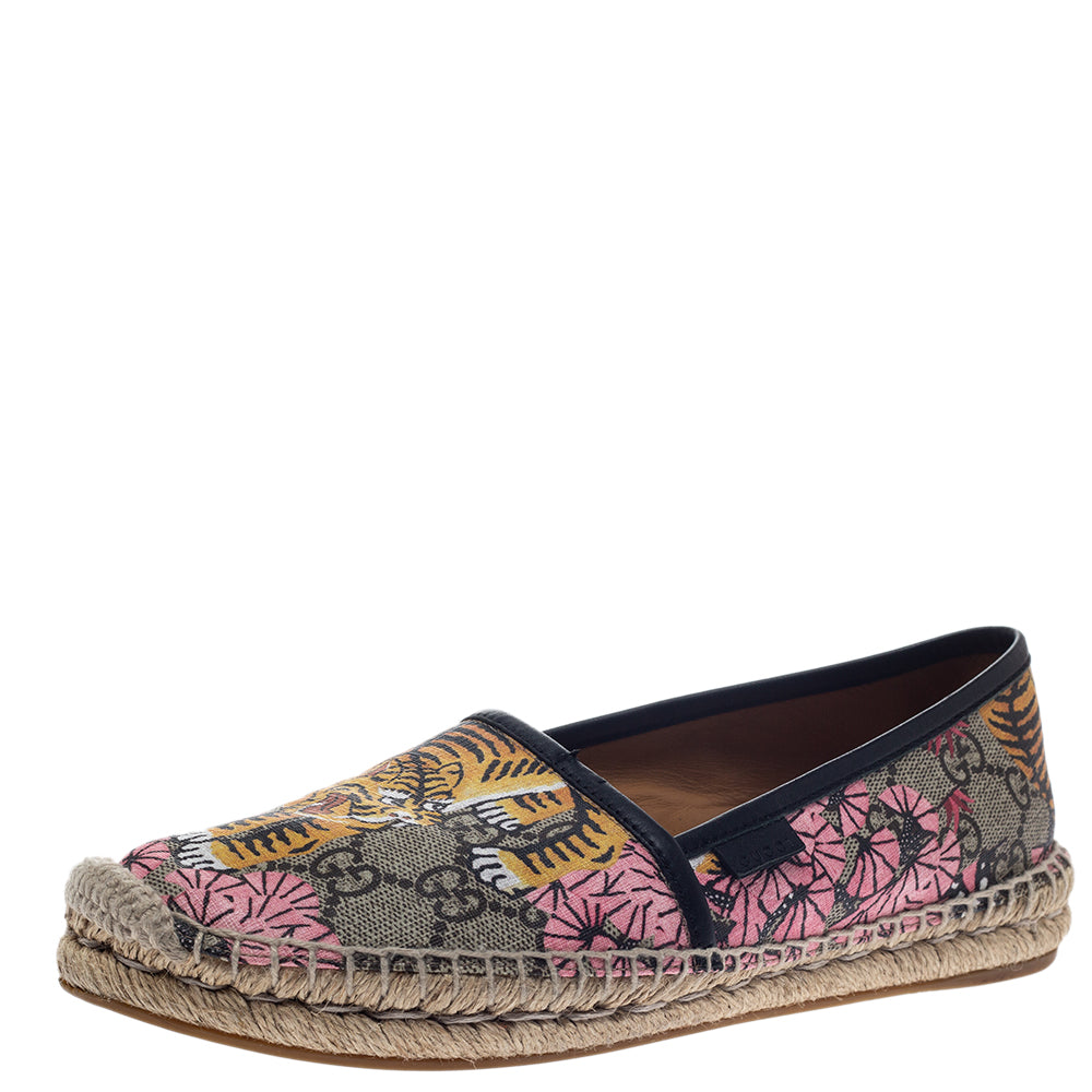 GUCCI BENGAL TIGER PRINTED SUPREME PILAR ESPADRILLES