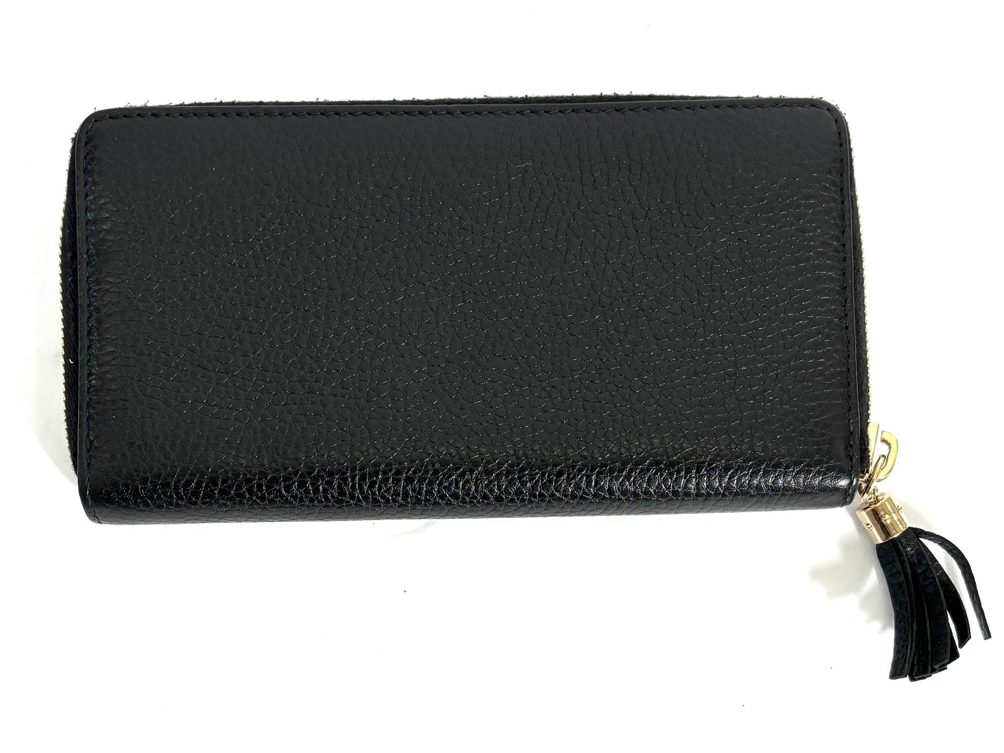 GUCCI GRAINED CALFSKIN LEATHER SOHO ZIPPY WALLET