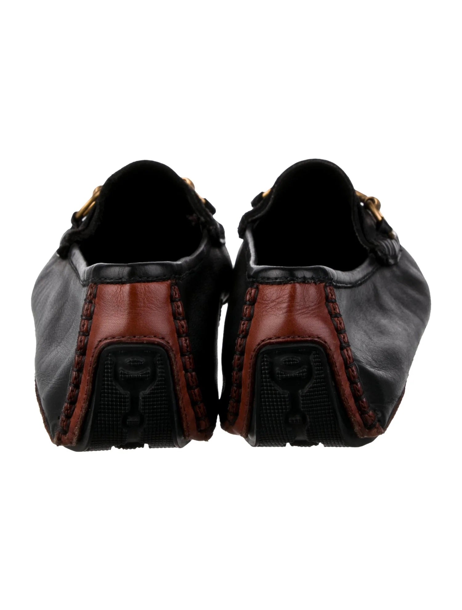 GUCCI CALFSKIN LEATHER HORSEBIT DRIVER LOAFERS