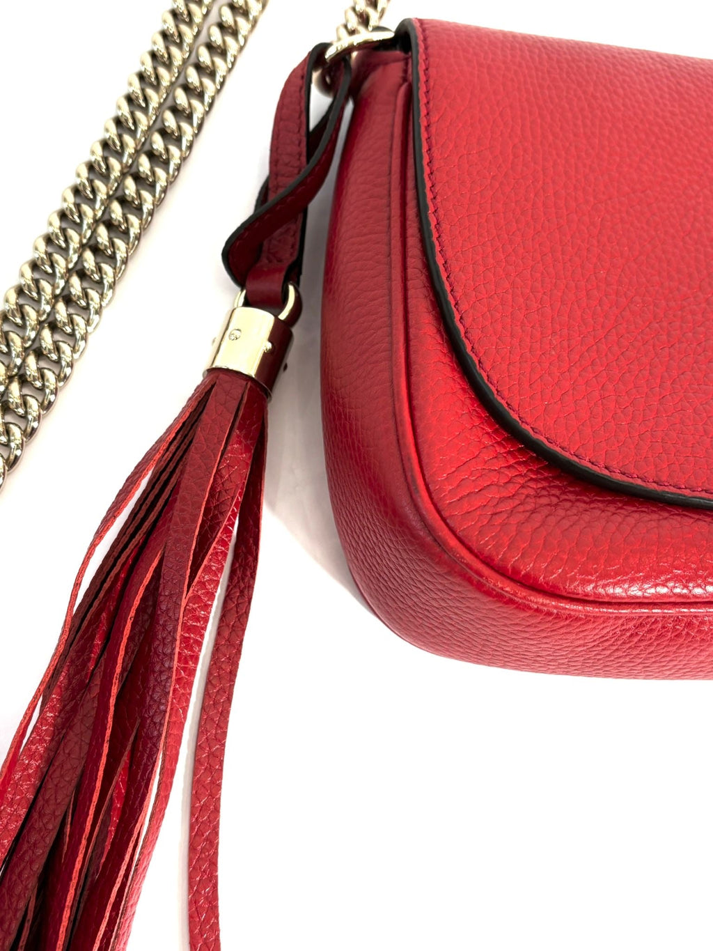 GUCCI PEBBLED CALFSKIN LEATHER MEDIUM SOHO CHAIN BAG