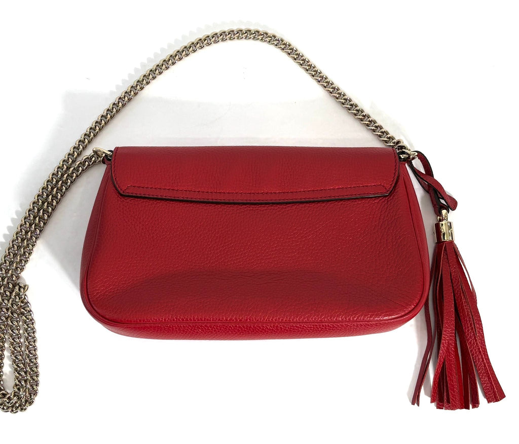 GUCCI PEBBLED CALFSKIN LEATHER MEDIUM SOHO CHAIN BAG