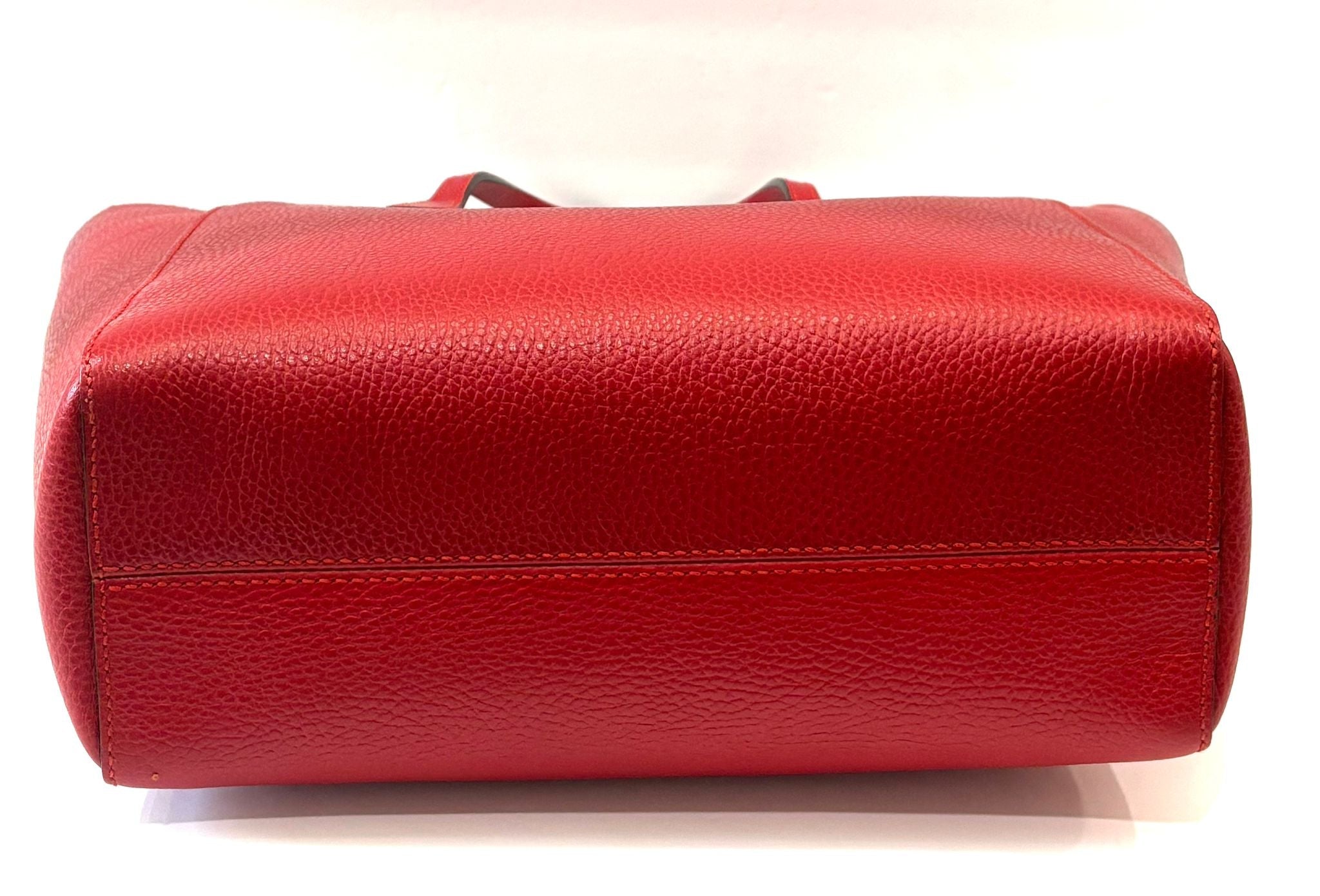 GUCCI PEBBLED CALFSKIN LEATHER MEDIUM TOP HANDLE TOTE BAG