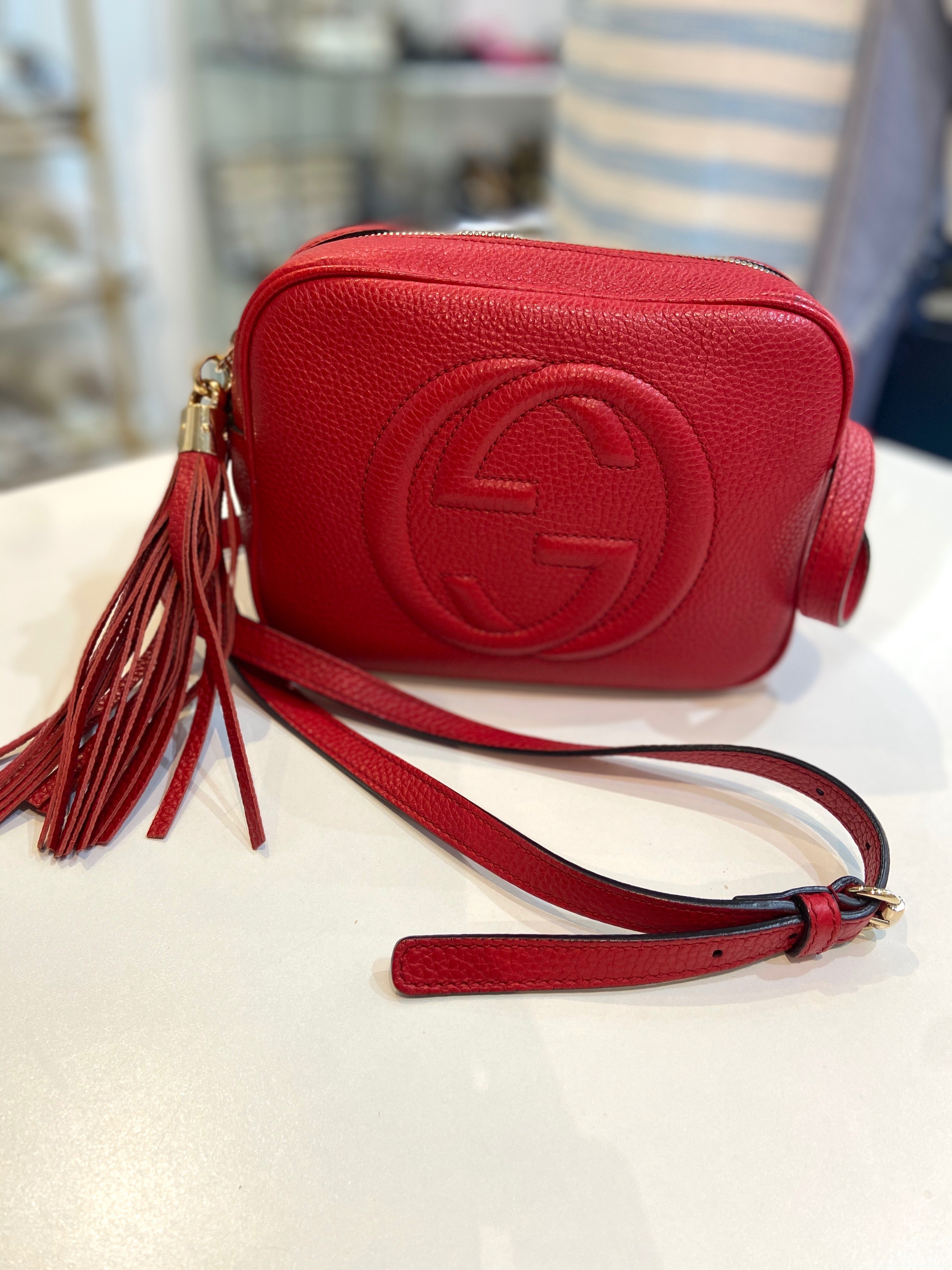 GUCCI PEBBLED CALFSKIN SMALL SOHO DISCO BAG