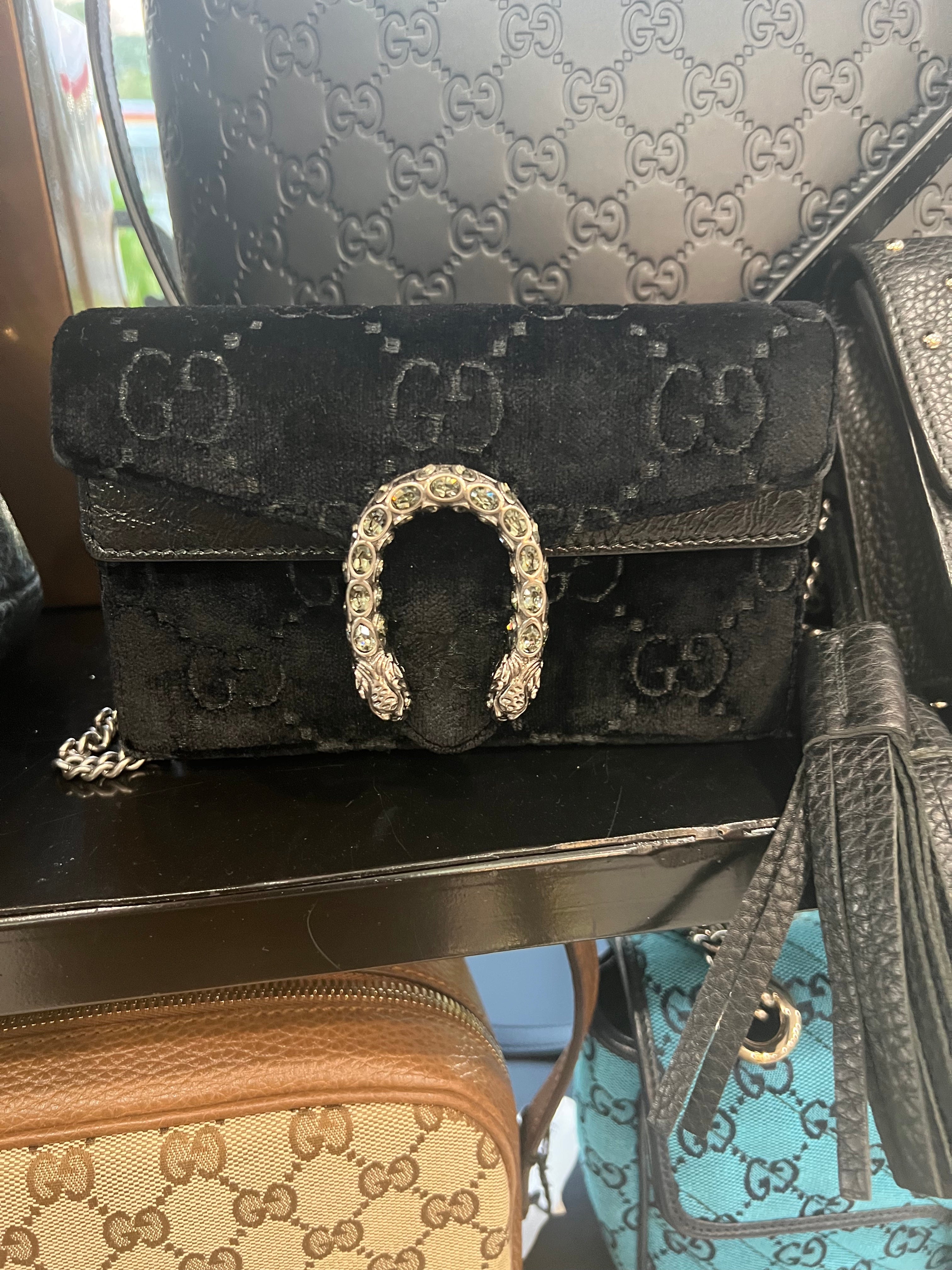 GUCCI DIONYSUS VELVET SUPER MINI CROSSBODY