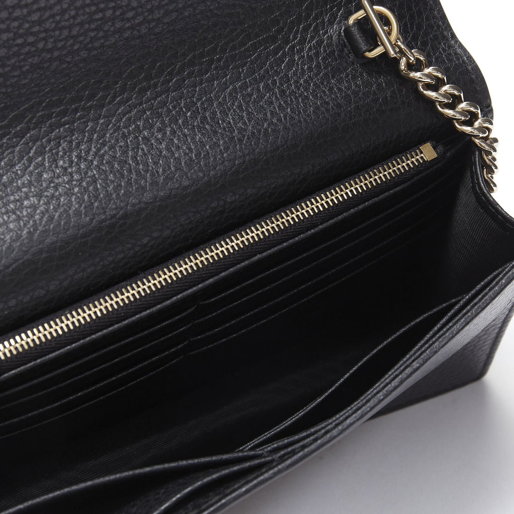 GUCCI DOLLAR CALFSKIN INTERLOCKING GG WALLET ON CHAIN