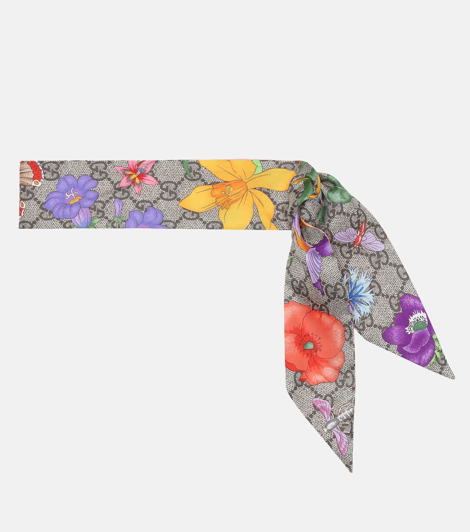 GUCCI FLORA PRINTED SILK SCARF