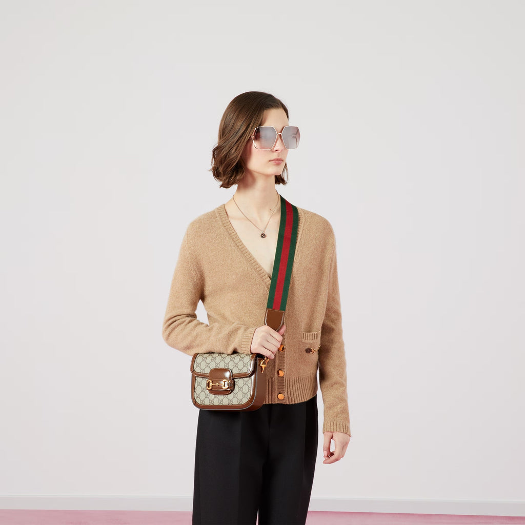 GUCCI GG HORSEBIT 1955 BAG WITH WEB STRAP