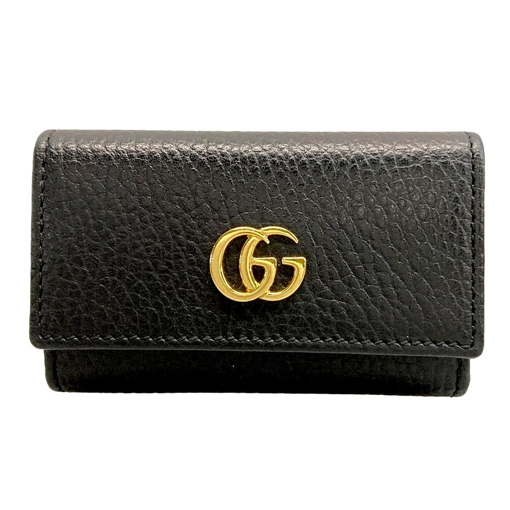 GUCCI GG MARMONT PEBBLED CALFSKIN 6-KEY HOLDER WALLET