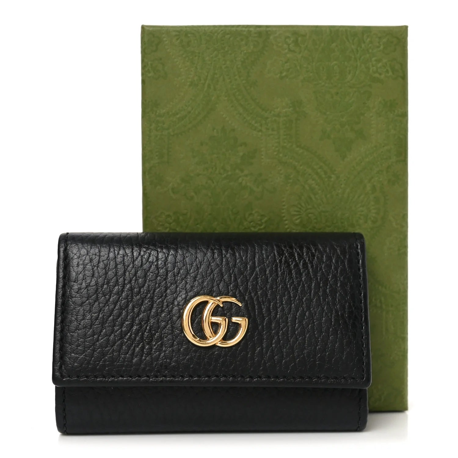 GUCCI GG MARMONT PEBBLED CALFSKIN 6-KEY HOLDER WALLET