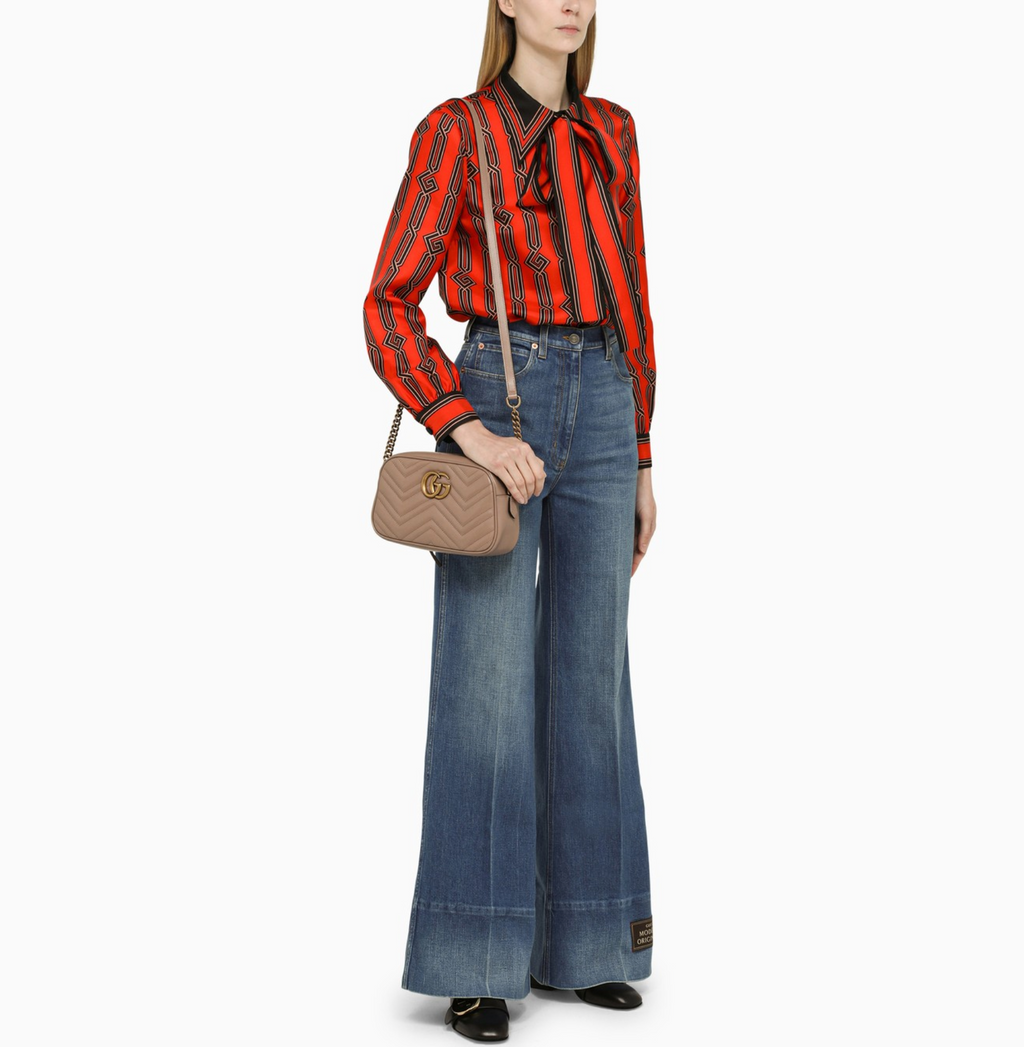 GUCCI GG MARMONT MATELASSE CALFSKIN SMALL CHAIN SHOULDER BAG