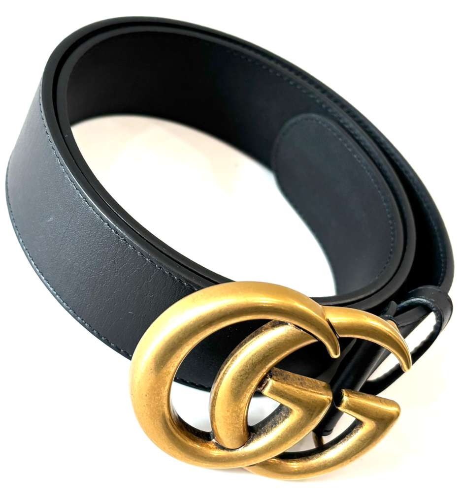 GUCCI GG MARMONT WIDE TEXTURED CALFSKIN LEATHER BELT