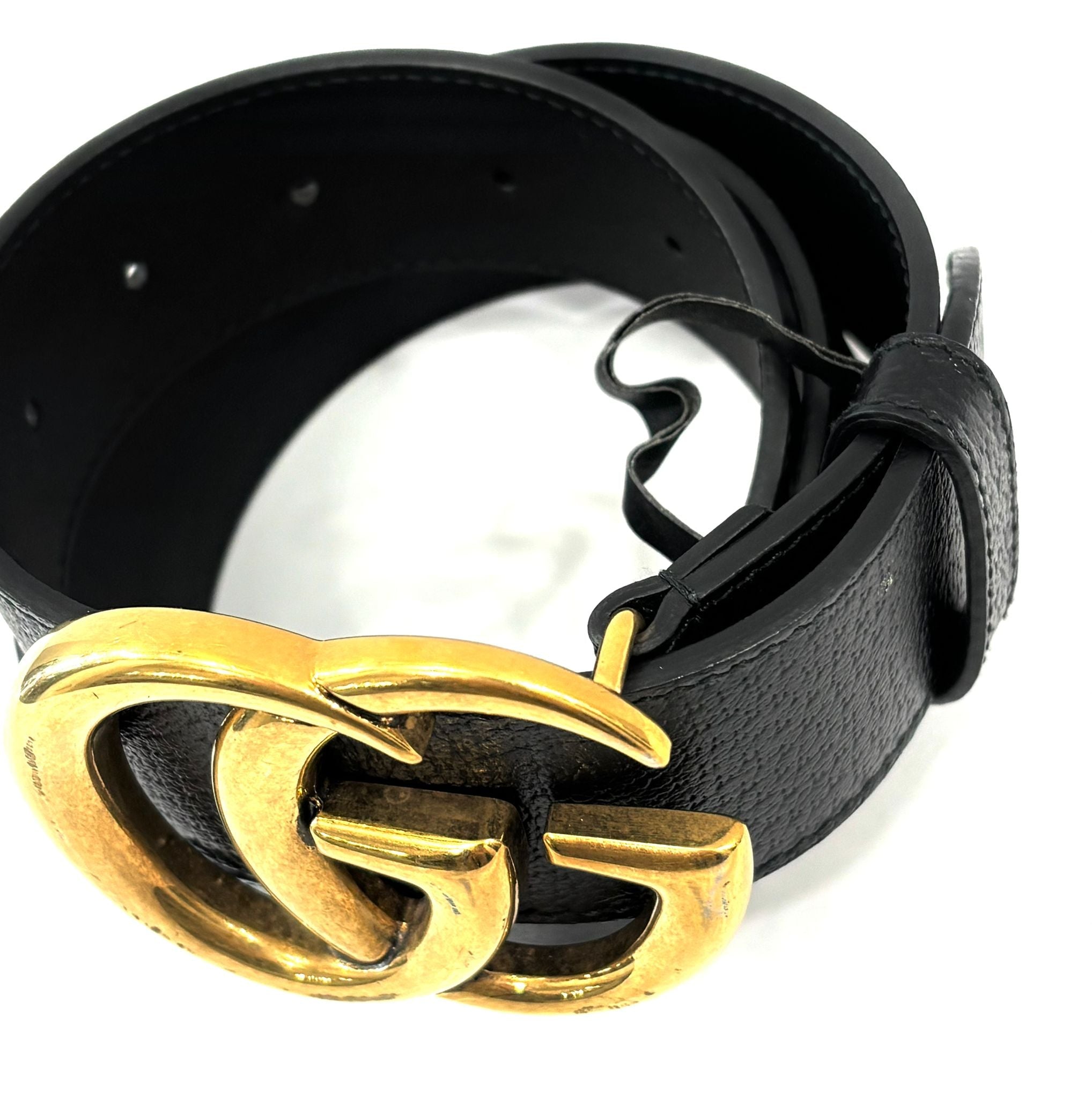 GUCCI GG MARMONT WIDE TEXTURED CALFSKIN LEATHER BELT