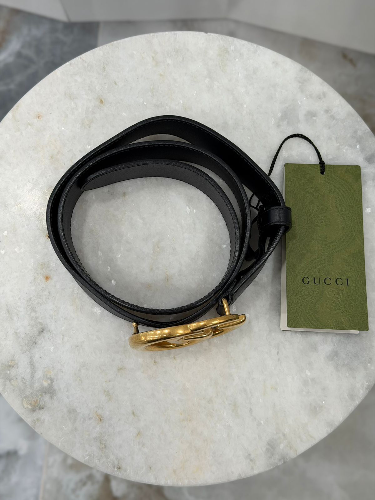 GUCCI GG MARMONT CALFSKIN LEATHER BELT