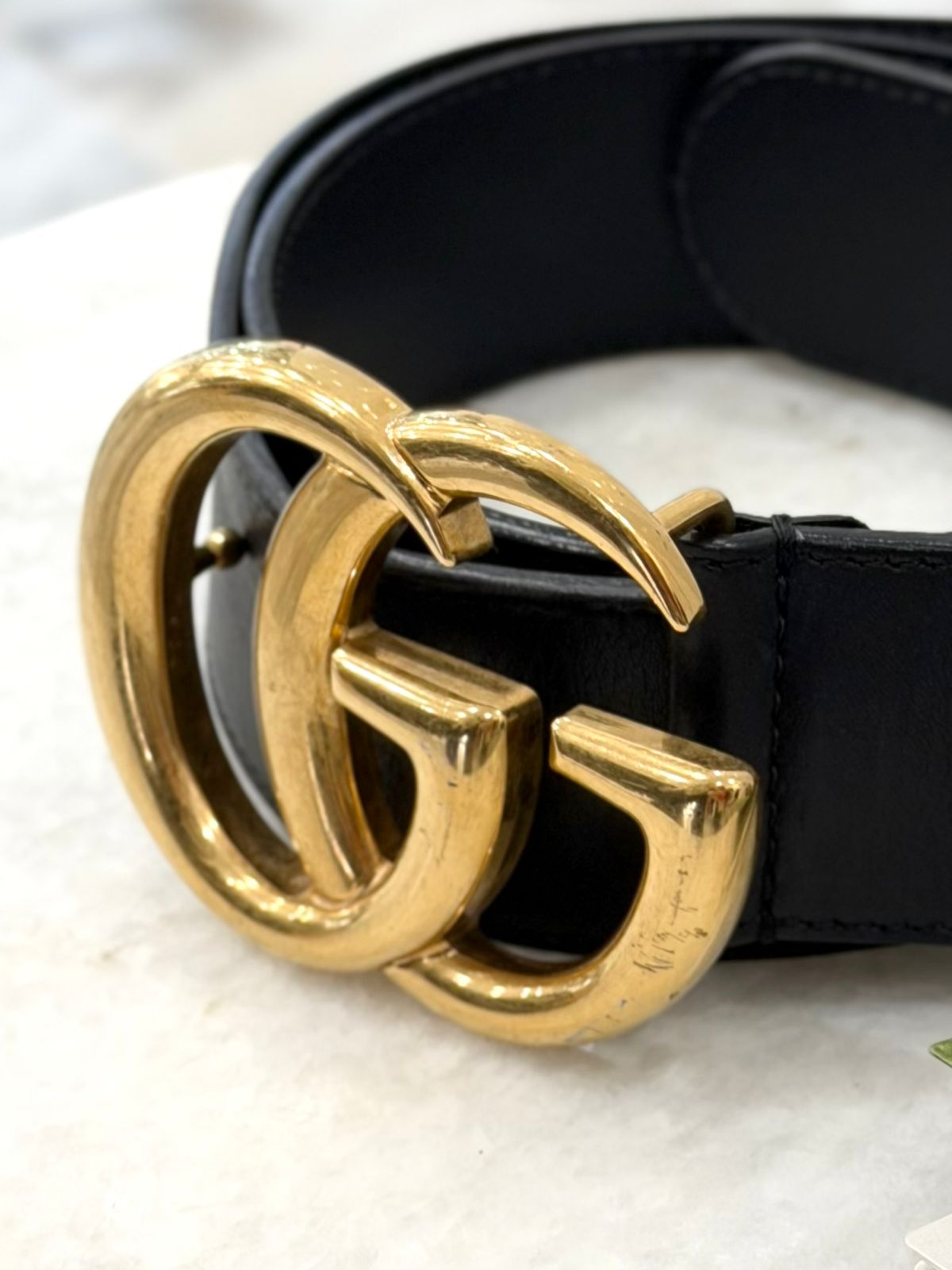 GUCCI GG MARMONT CALFSKIN LEATHER BELT
