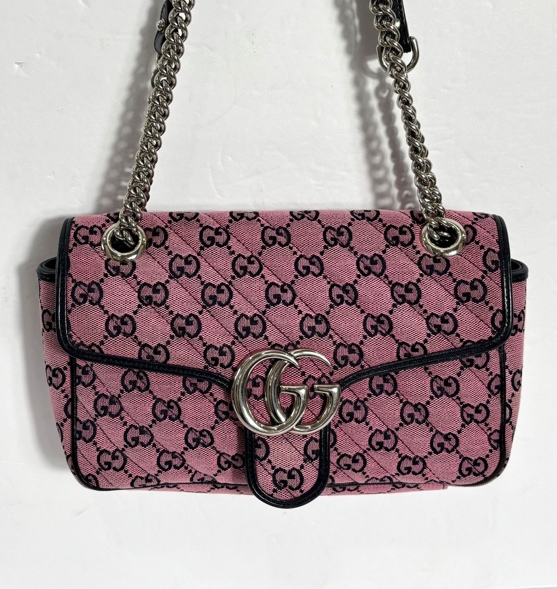 GUCCI GG MARMONT DIAGONAL MATELASSE SMALL SHOULDER BAG