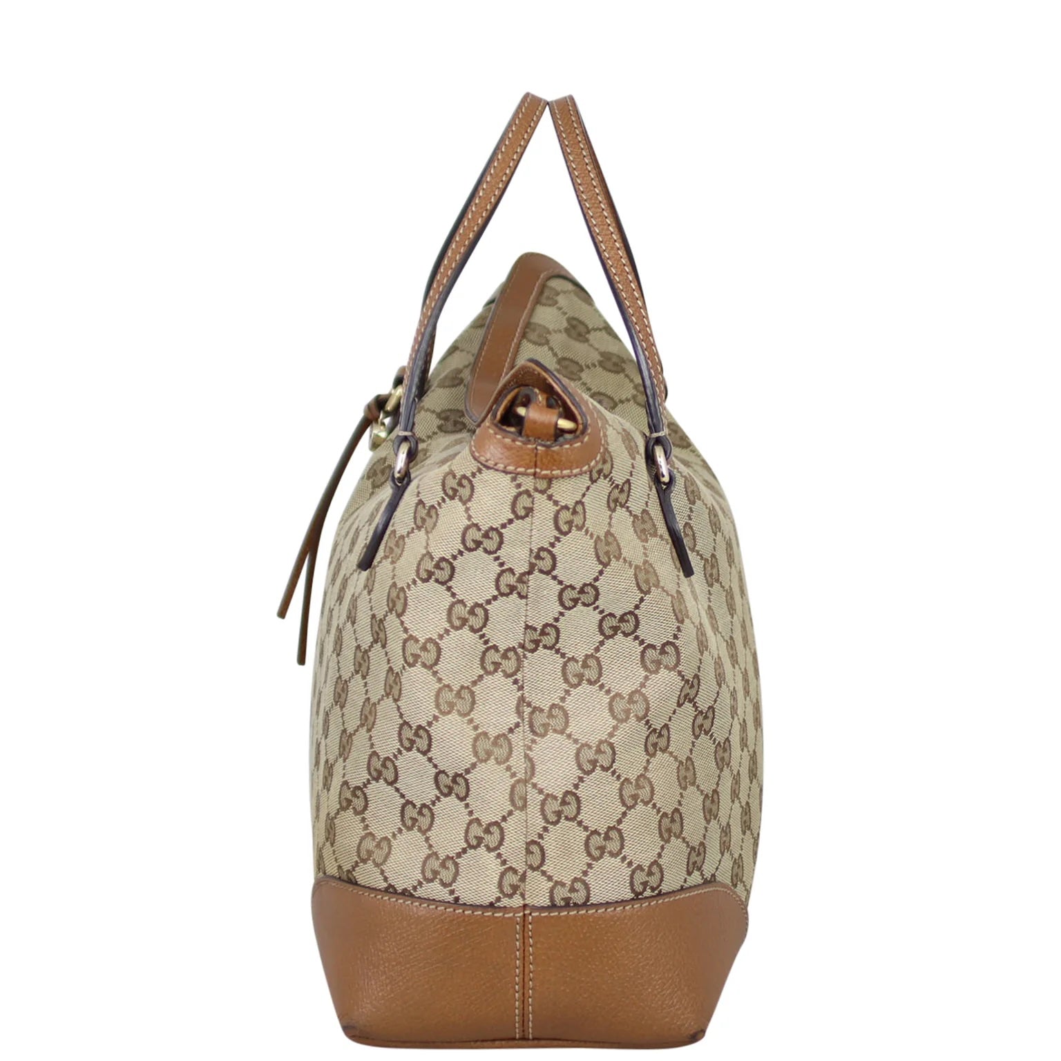 GUCCI GG MONOGRAM CANVAS & CALFSKIN LEATHER BREE SHOULDER BAG