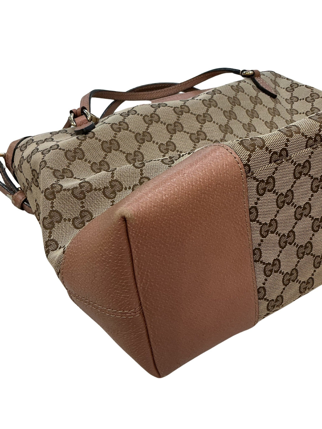 GUCCI GG MONOGRAM CANVAS & CALFSKIN LEATHER BREE SHOULDER BAG