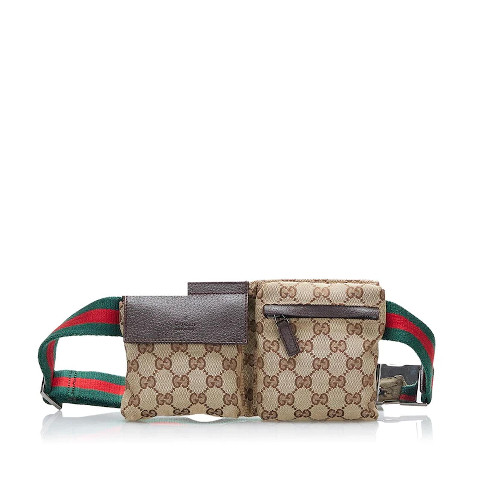 GUCCI VINTAGE GG CANVAS FANNY PACK