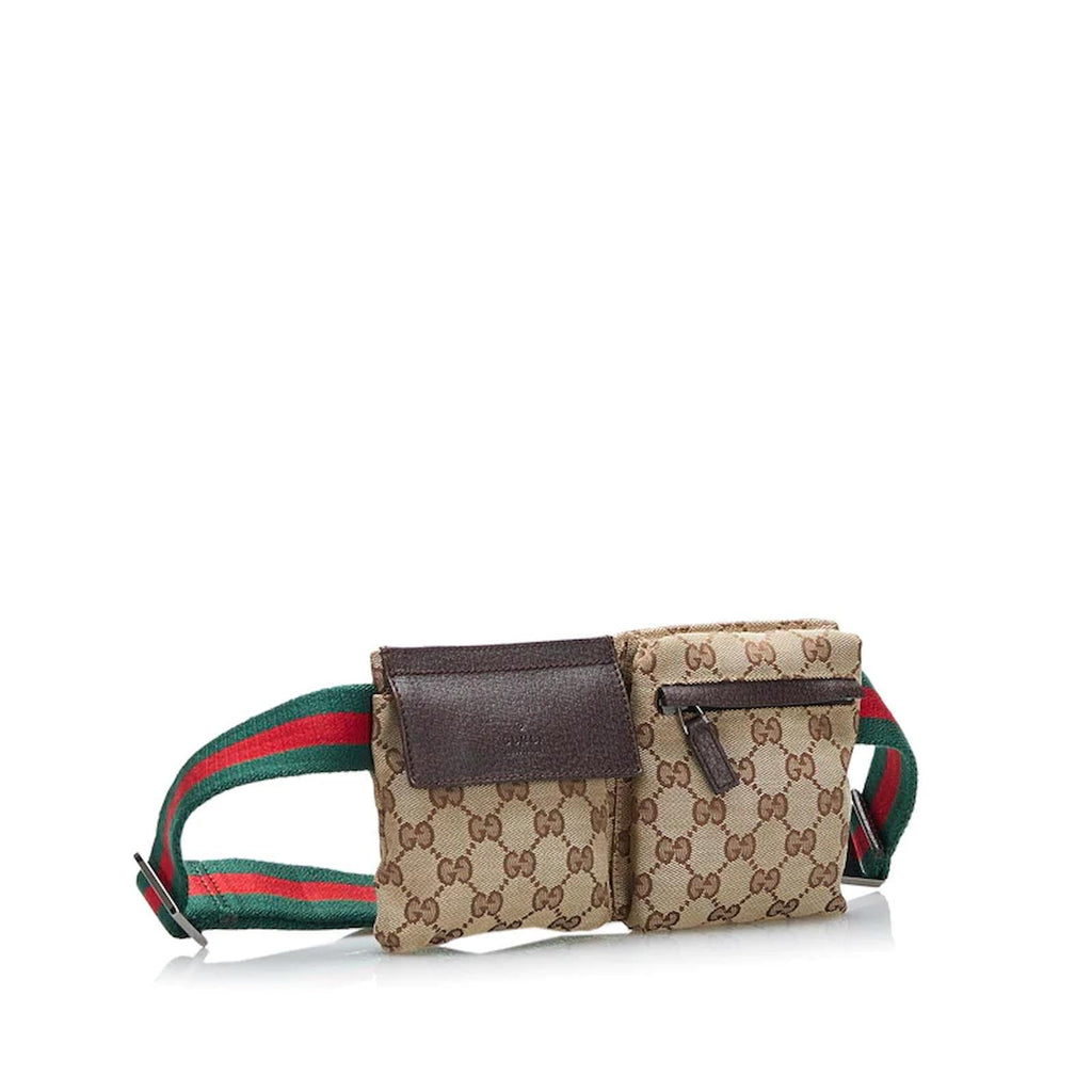 GUCCI VINTAGE GG CANVAS FANNY PACK