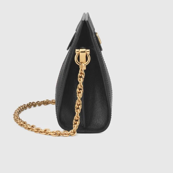 GUCCI GG OPHIDIA SMALL LEATHER CHAIN BAG