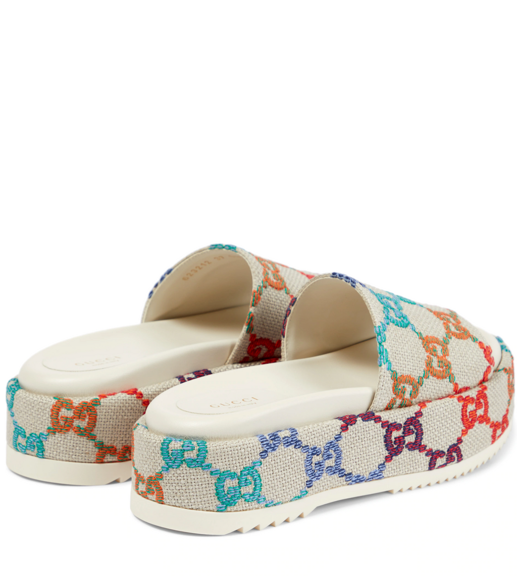 GUCCI GG PLATFORM CANVAS SLIDES