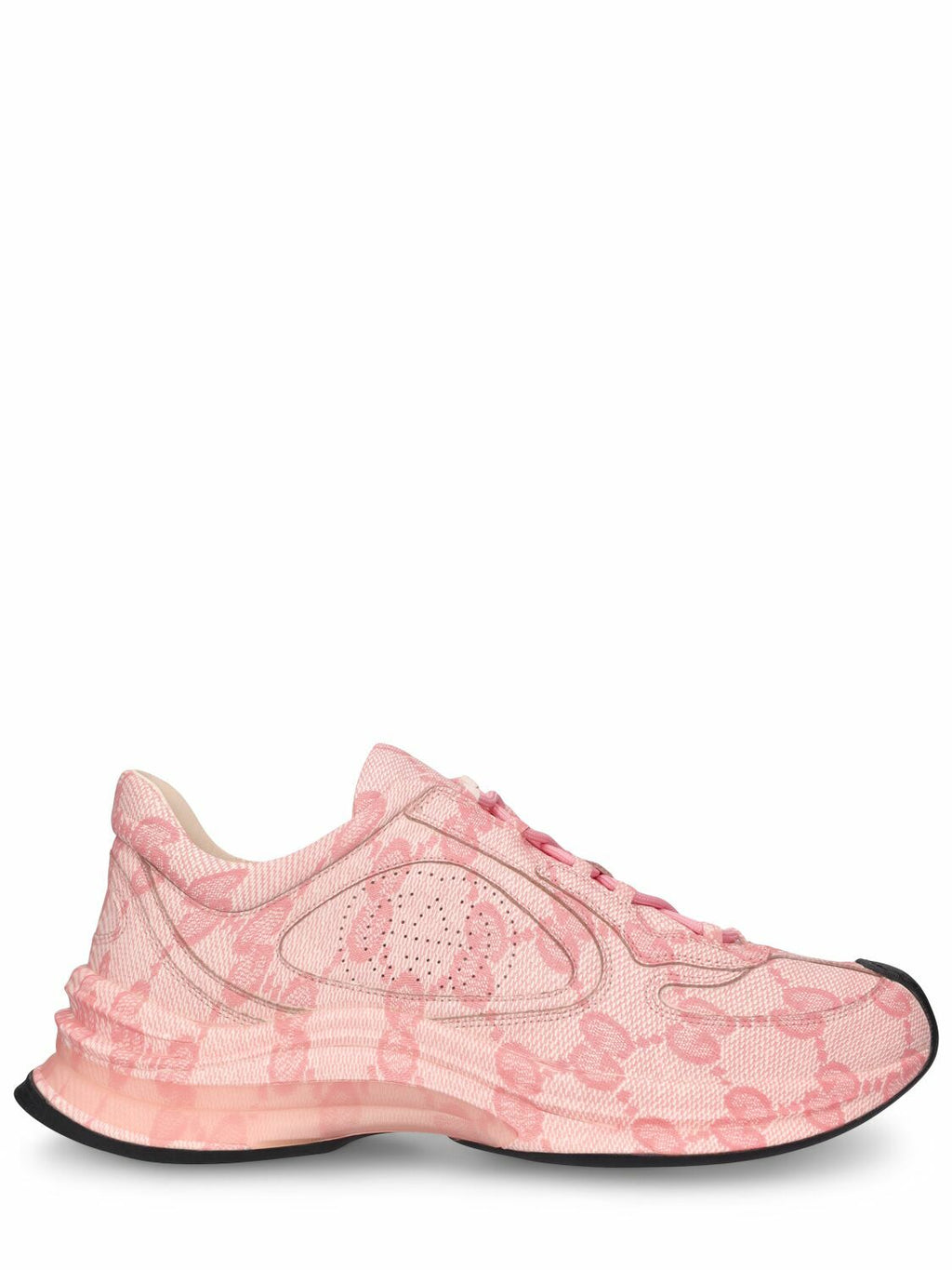 GUCCI PINK GG RUNNER PRINT LEATHER SNEAKERS