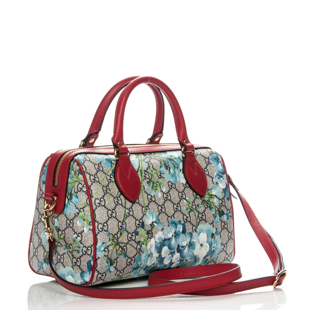 GUCCI GG SUPREME MONOGRAM BLOOMS BOSTON BAG