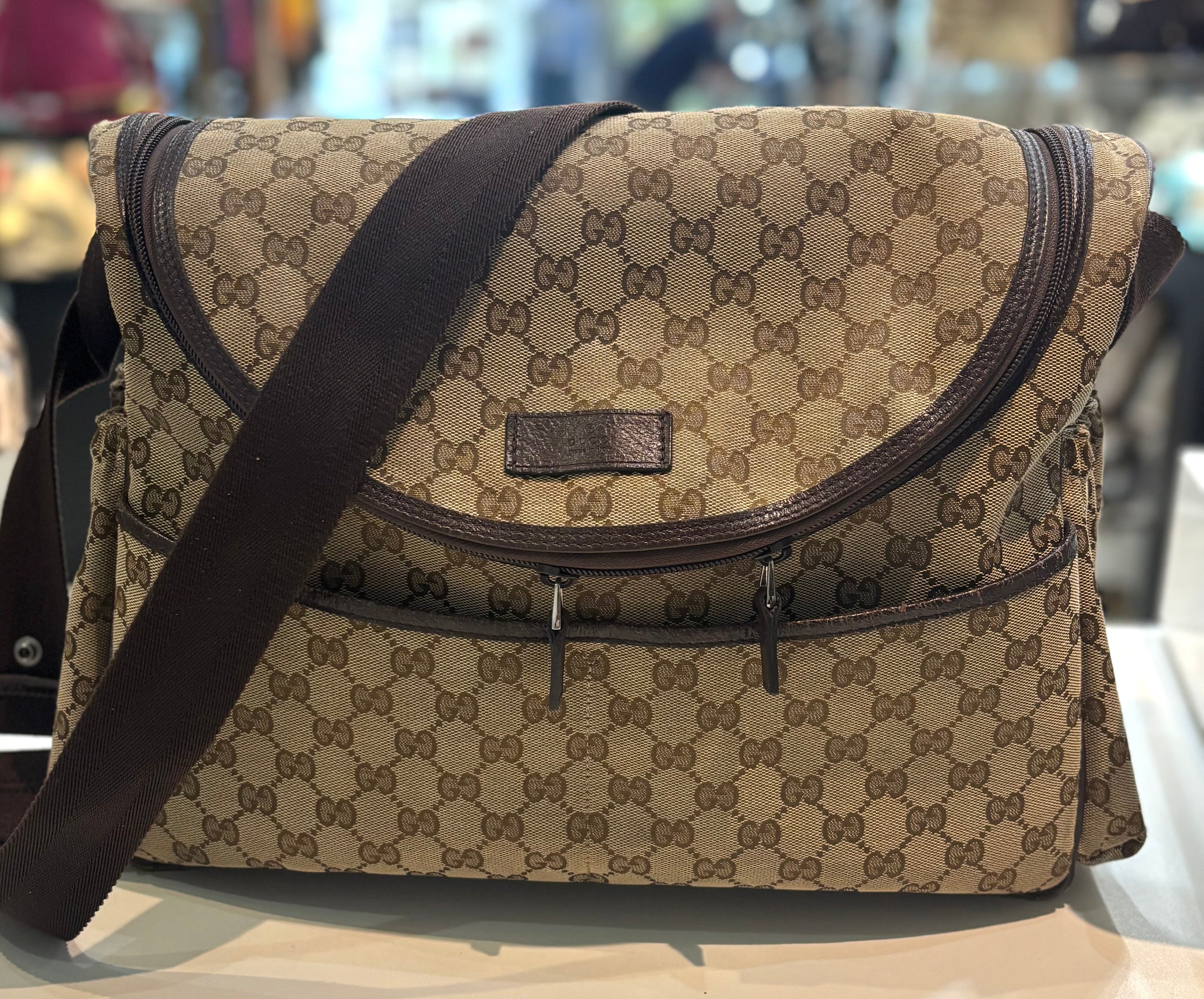 GUCCI GG SUPREME DIAPER BAG