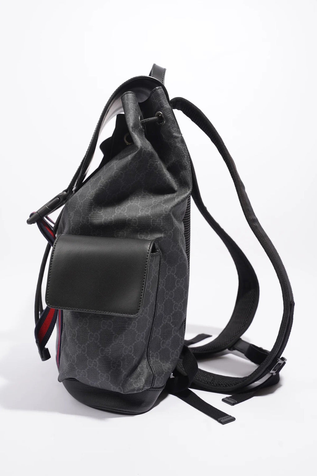 GUCCI GG SUPREME MONOGRAM APPIA CALFSKIN WEB BACKPACK