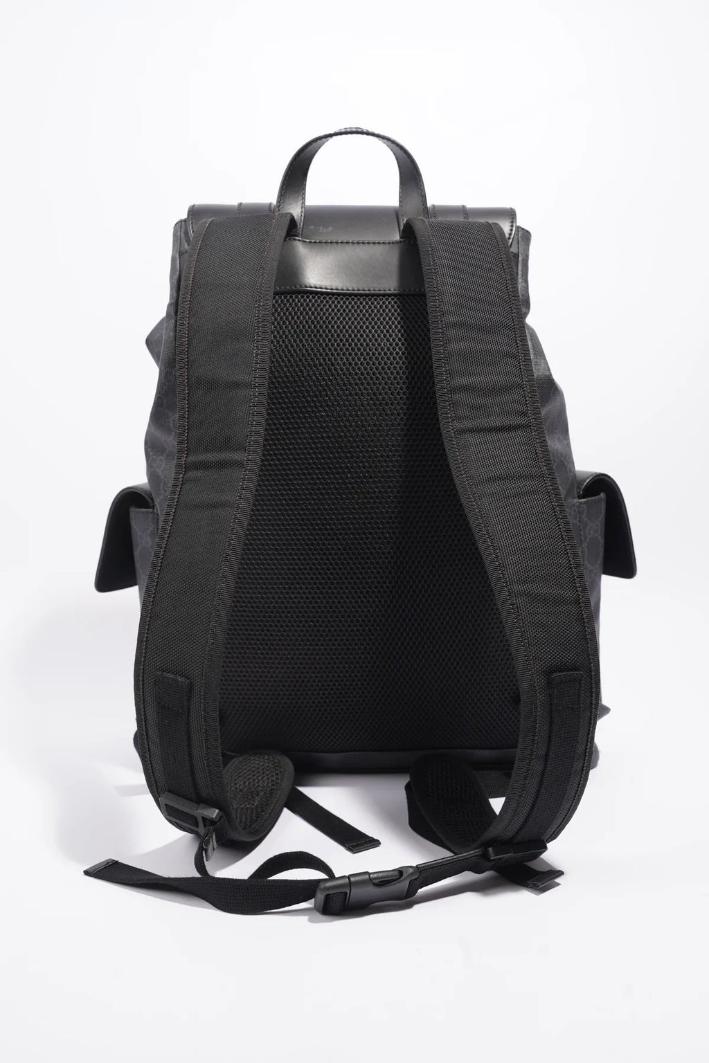 GUCCI GG SUPREME MONOGRAM APPIA CALFSKIN WEB BACKPACK