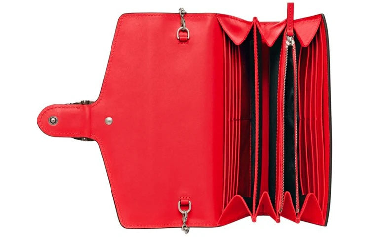 GUCCI GG SUPREME DIONYSUS WALLET ON CHAIN – CHERRY RED LEATHER INTERIOR