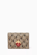 GUCCI BIFOLD GG CANVAS STRAWBERRY WALLET