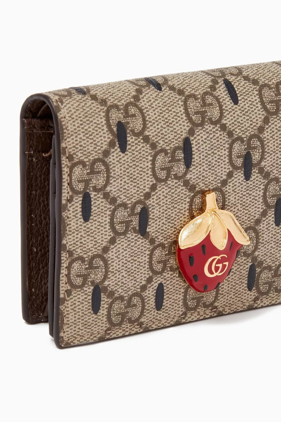 GUCCI BIFOLD GG CANVAS STRAWBERRY WALLET
