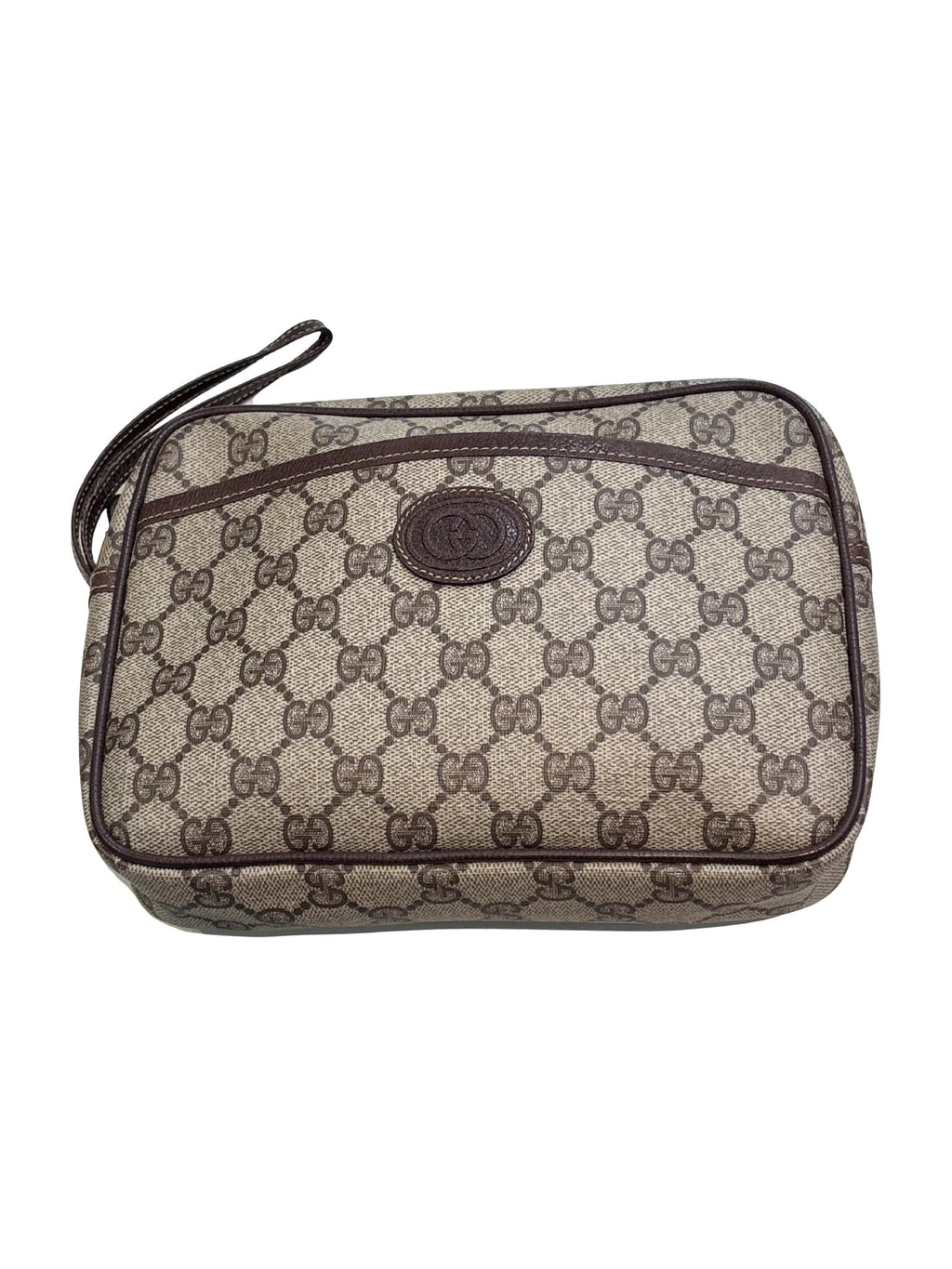 GUCCI GG SUPREME VINTAGE CLUTCH WRISTLET BAG