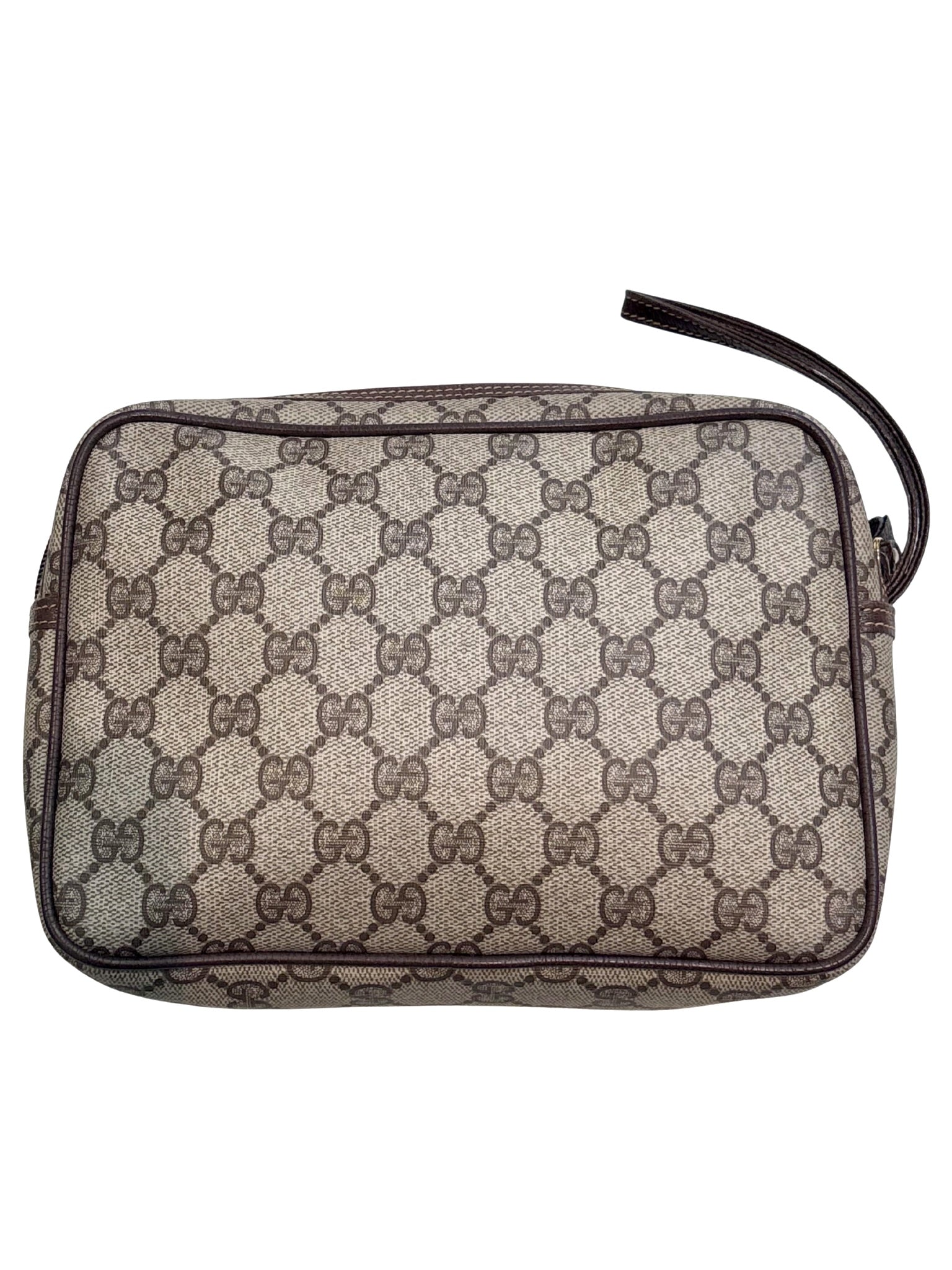 GUCCI GG SUPREME VINTAGE CLUTCH WRISTLET BAG