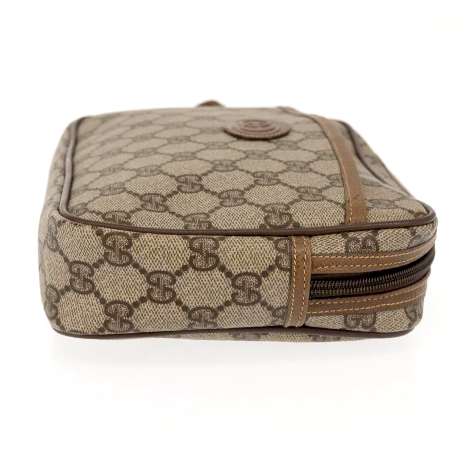 GUCCI GG SUPREME VINTAGE CLUTCH WRISTLET BAG