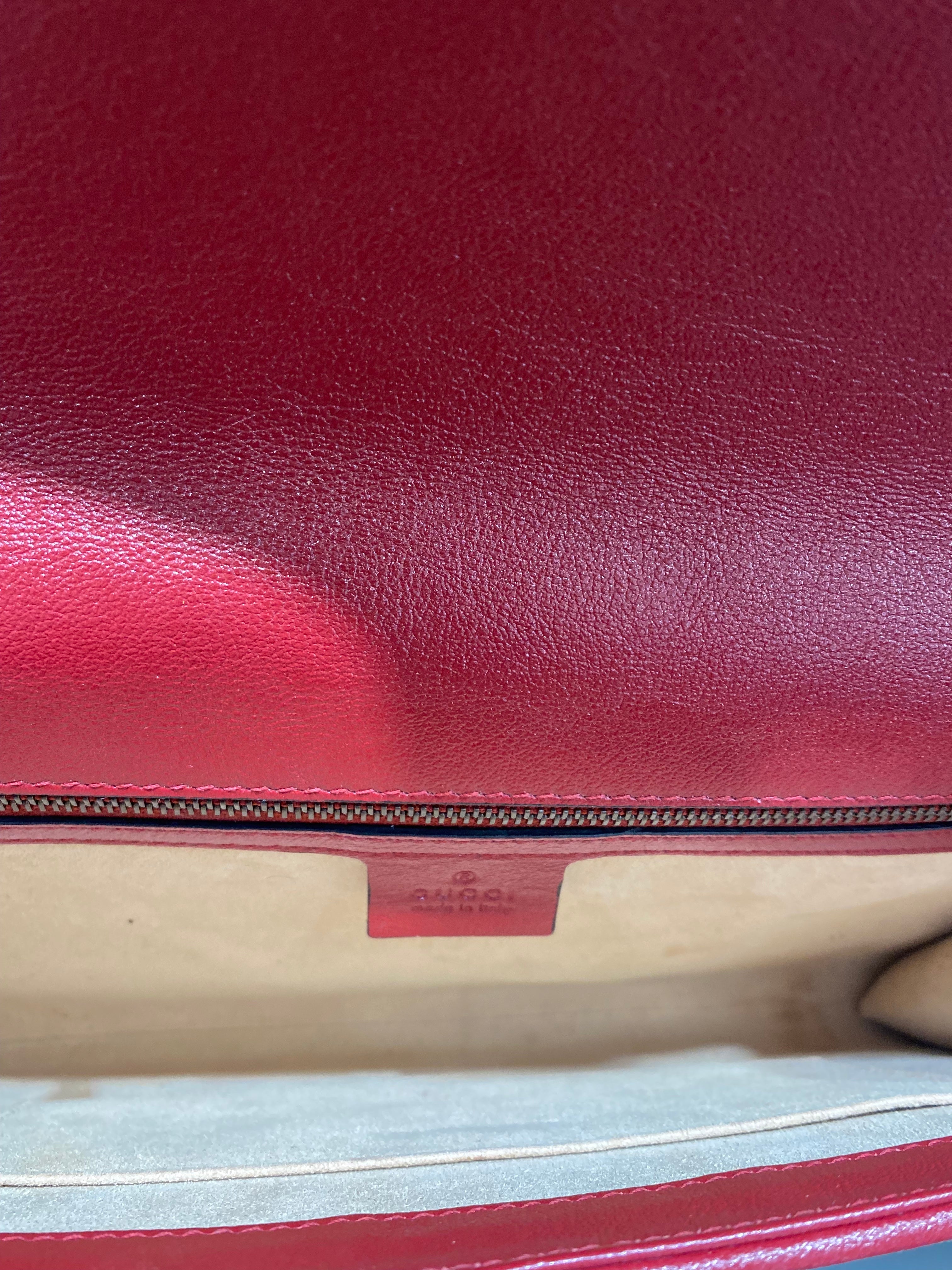 GUCCI MATELASSE LEATHER TORCHON GG MARMONT CLUTCH BAG