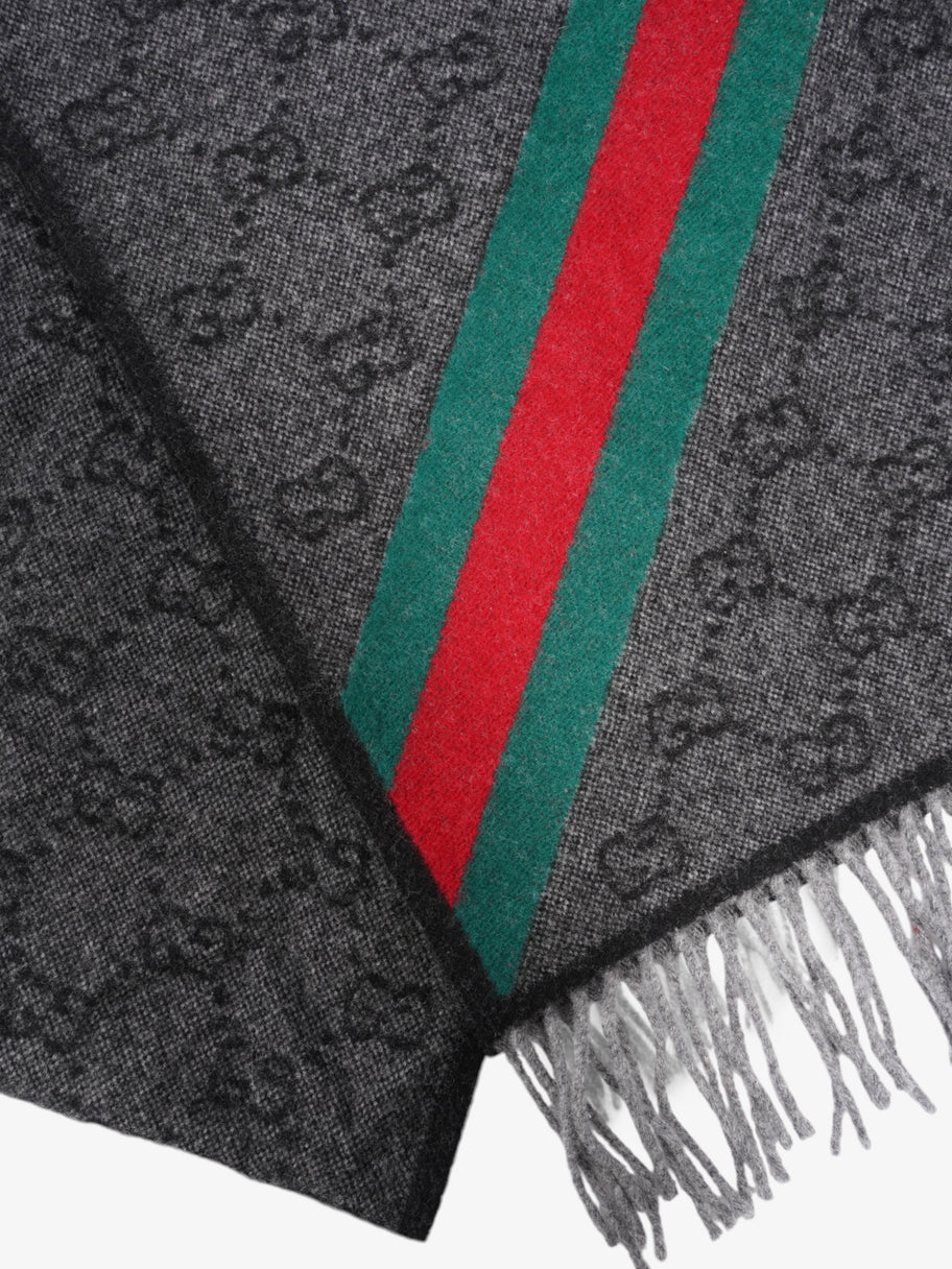 GUCCI GG SUPREME WEB WOOL CASHMERE  BLEND SCARF
