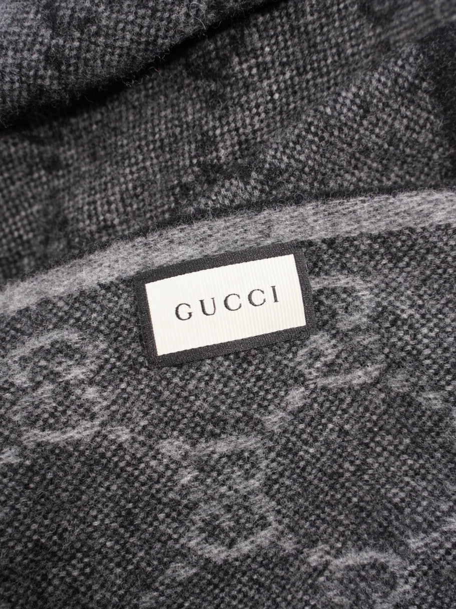 GUCCI GG SUPREME WEB WOOL CASHMERE  BLEND SCARF
