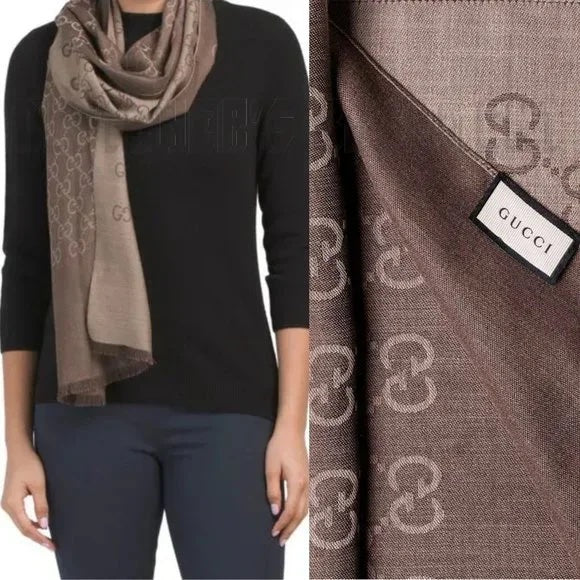 GUCCI GG JACQUARD WOOL SCARF