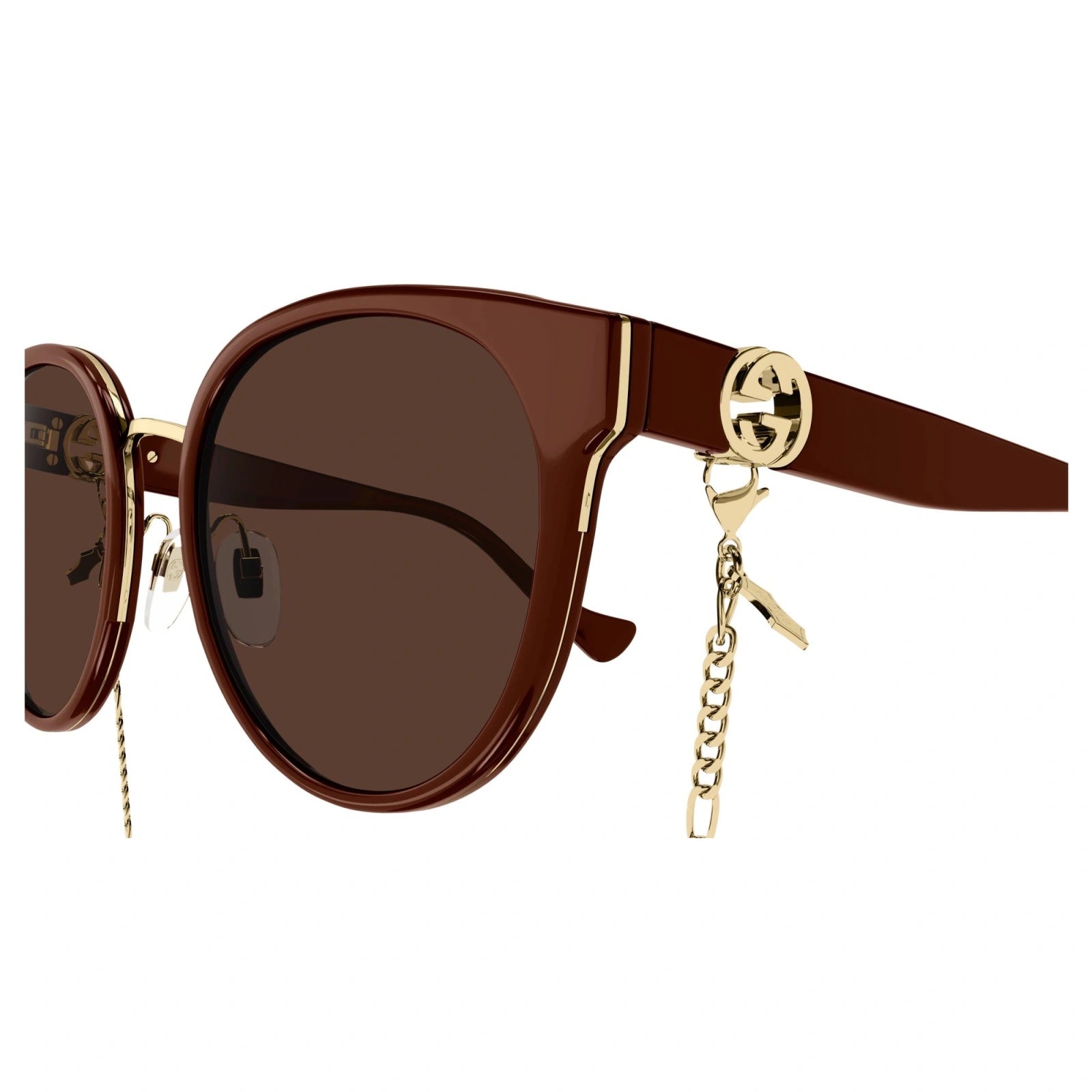 GUCCI CAT EYE GG1027SK-004 CHAIN SUNGLASSES