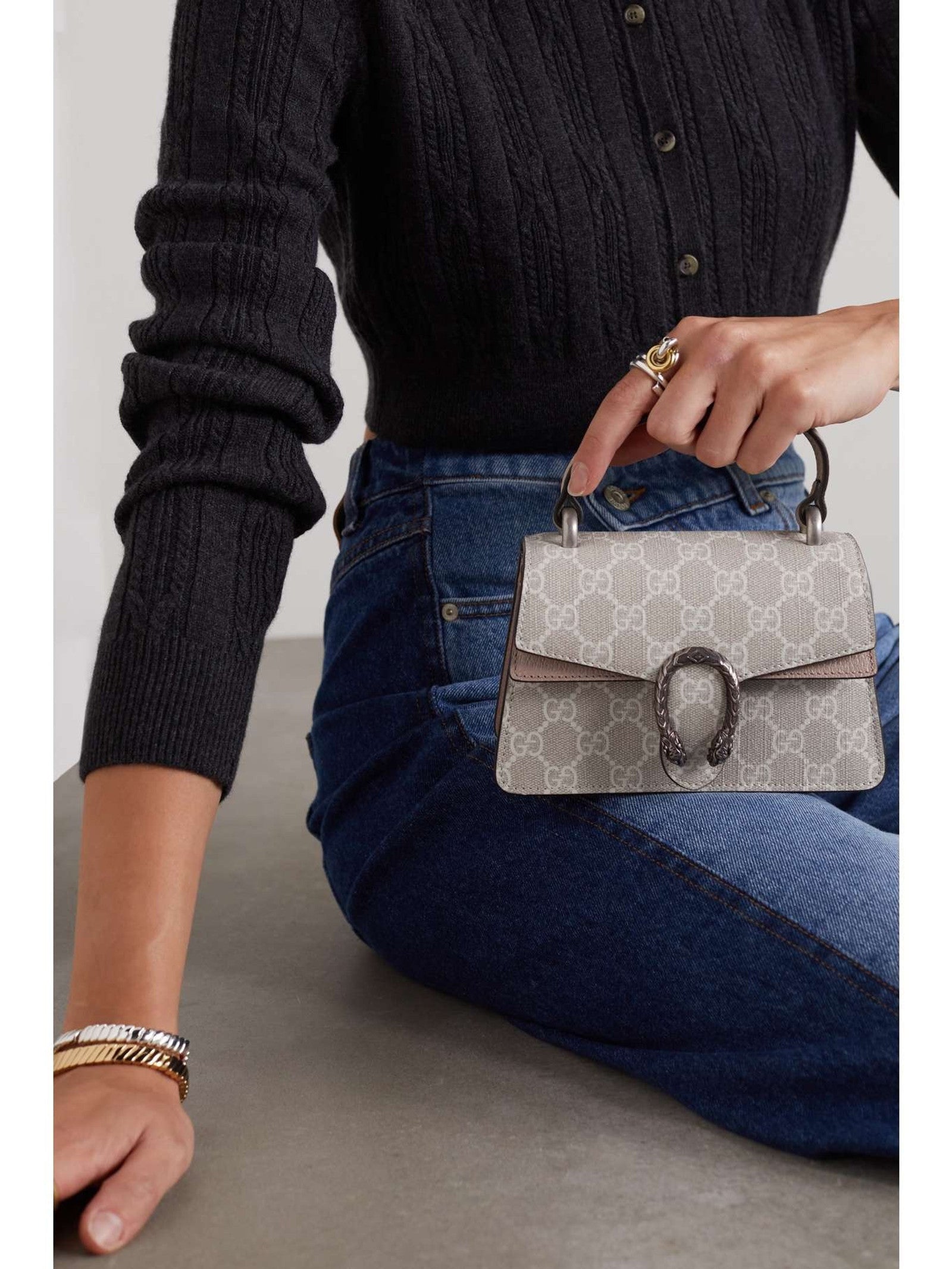 GUCCI GG SUPREME MONOGRAM MINI DIONYSUS TOP HANDLE BAG