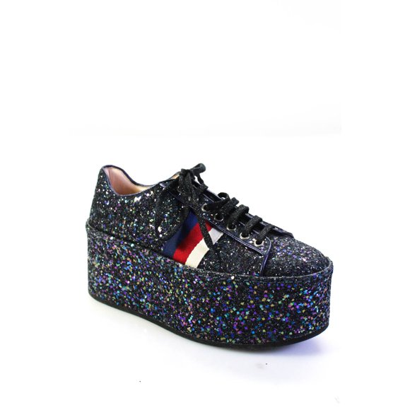 GUCCI Peggy Glitter Platform Sneakers