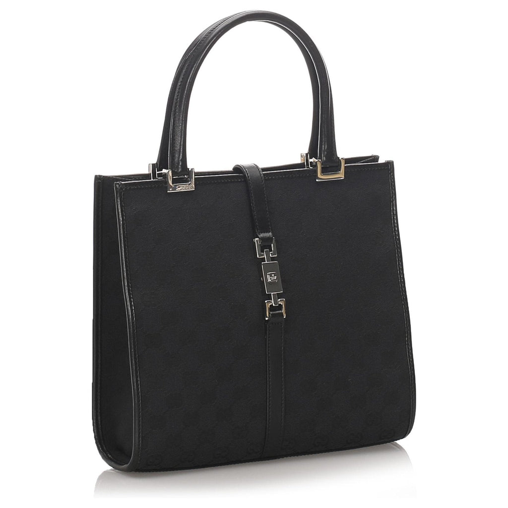 GUCCI GG CANVAS & LEATHER JACKIE TOTE BAG