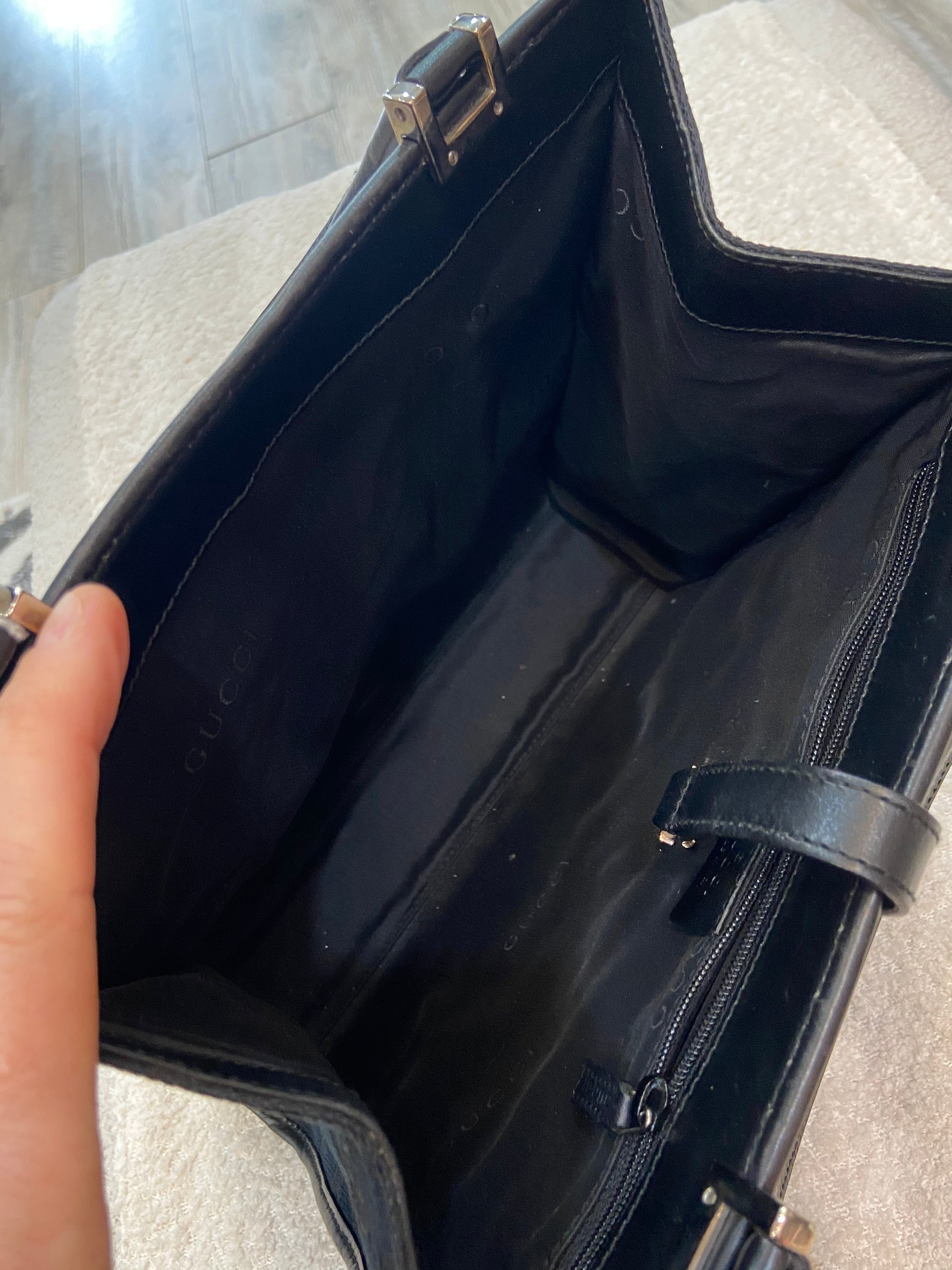GUCCI GG CANVAS & LEATHER JACKIE TOTE BAG