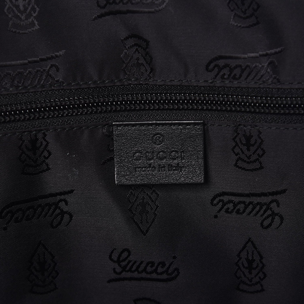GUCCI GUCCISSIMA BLACK EMBOSSED LEATHER DUFFLE BAG